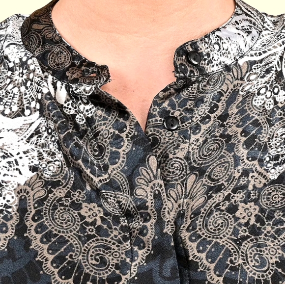 Floral Pattern Silky Tunic/Dress - Picture 4 of 10